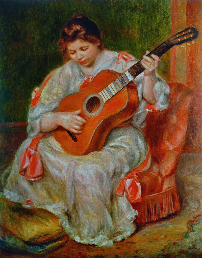 Kvinde der spiller guitar - Pierre-Auguste Renoir