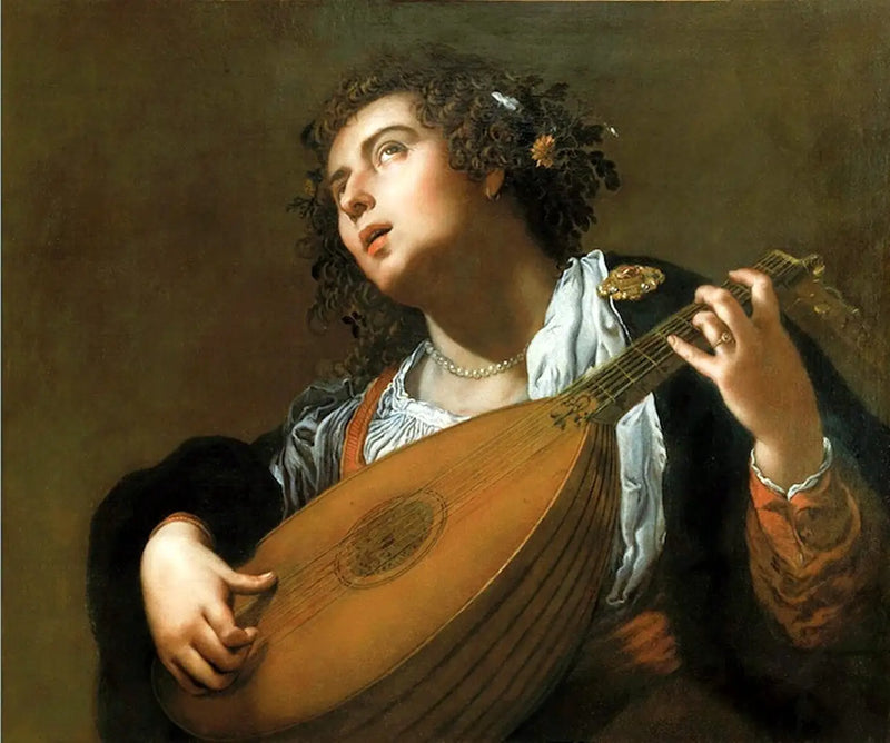 Kvinde der spiller lut - Artemisia Gentileschi