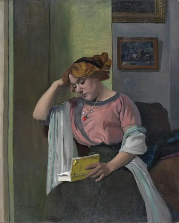 Kvinde der læser indendørs - Félix Vallotton