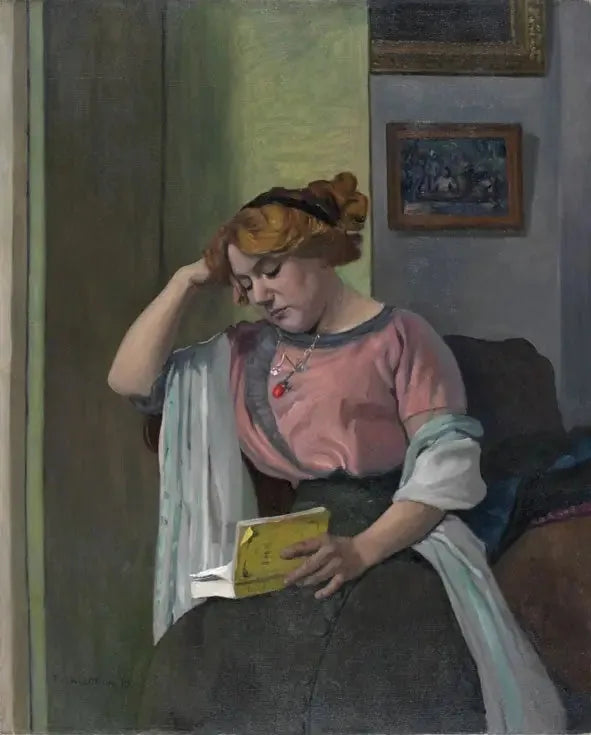 Kvinde der læser indendørs - Félix Vallotton