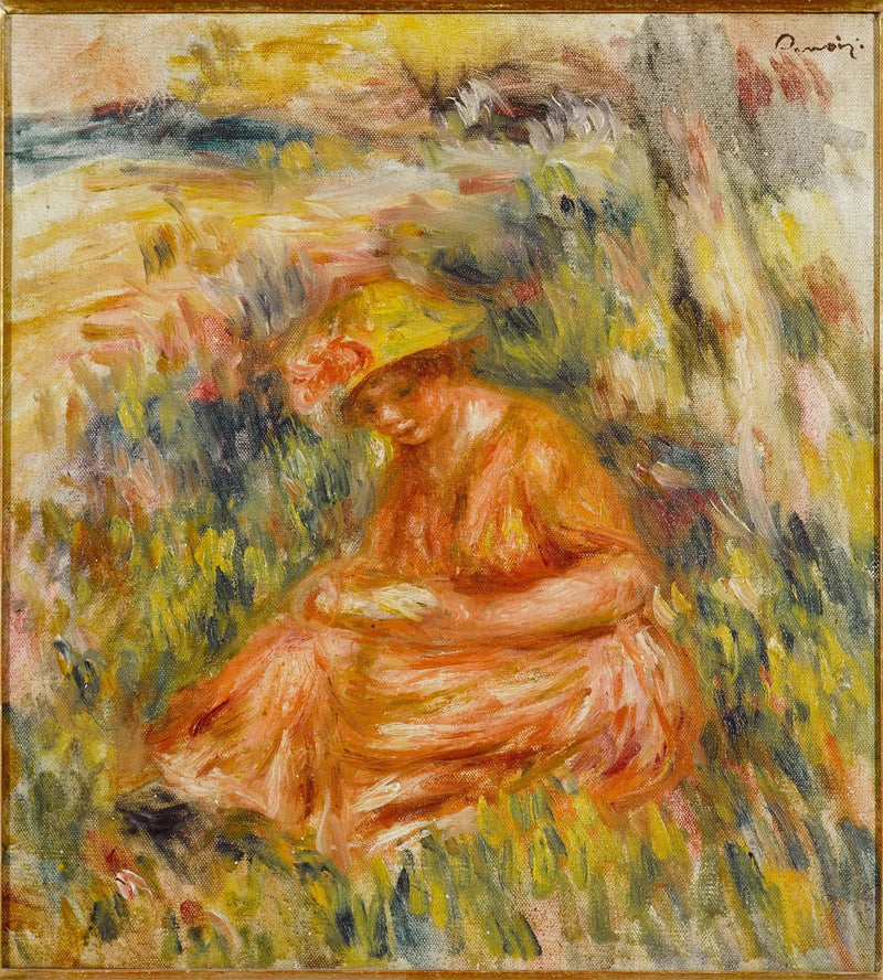Kvinde læser i et landskab - Pierre-Auguste Renoir