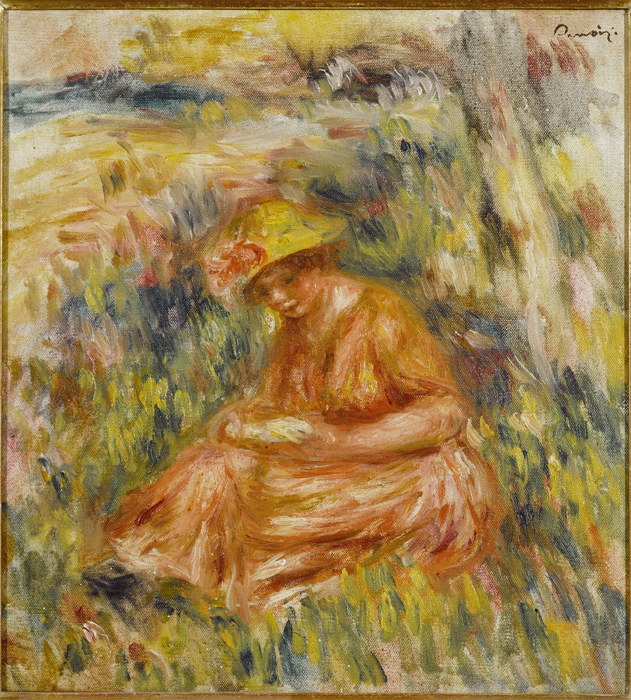 Kvinde læser i et landskab - Pierre-Auguste Renoir