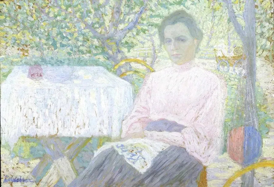 Kvinde der læser en avis - Kazimir Malevich