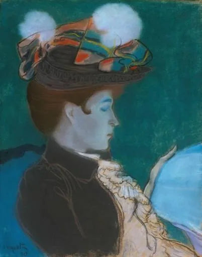 Femme lisant un journal - Louis Anquetin image 1 copie peinte à la main à l’huile