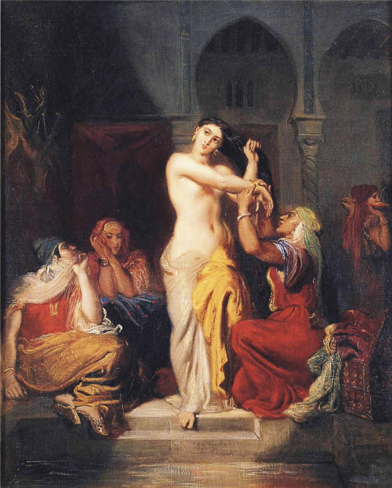 Maursk Kvinde, der kommer ud af badet - Théodore Chassériau