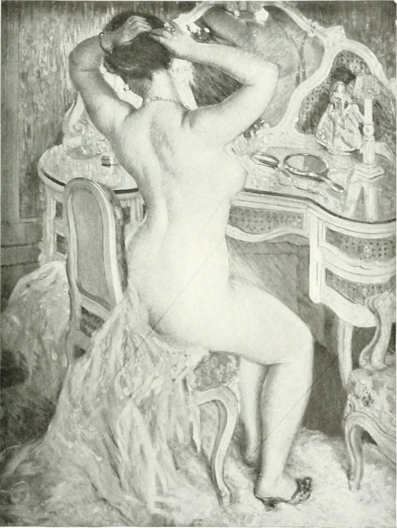 Nøgen kvinde ved sit toilet - Frederick Carl Frieseke