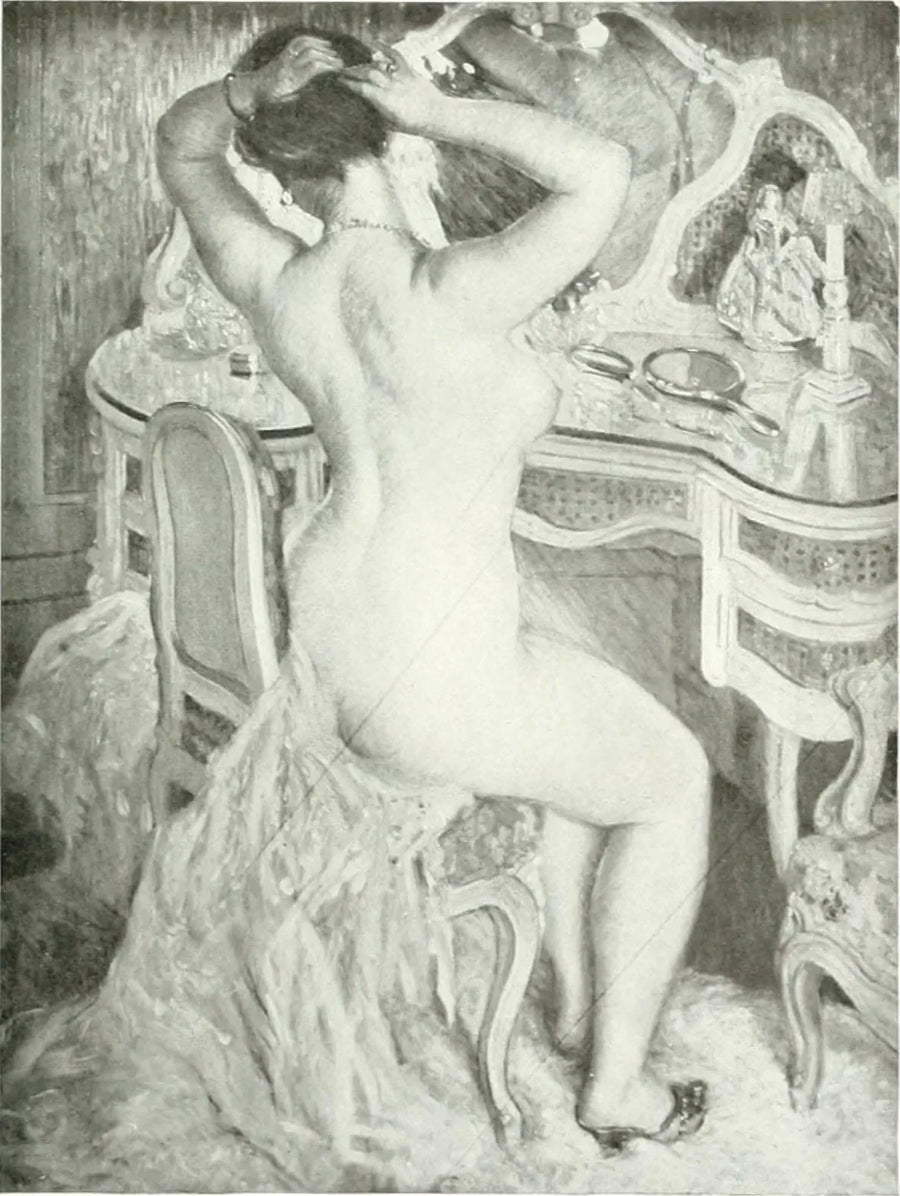 Nøgen kvinde ved sit toilet - Frederick Carl Frieseke