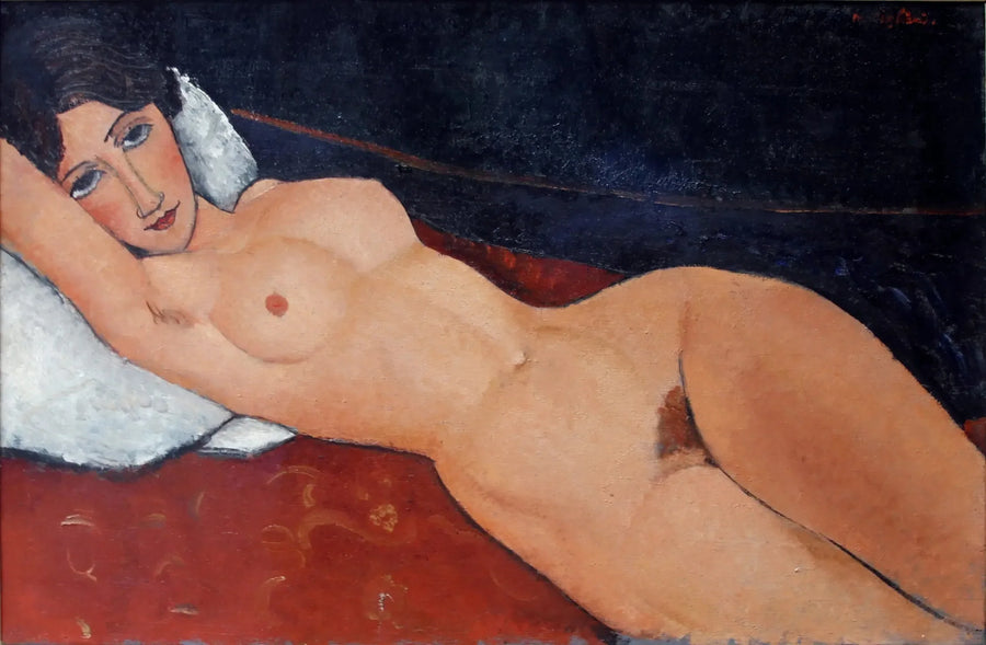 Nøgen kvinde liggende på en pude - Amedeo Modigliani