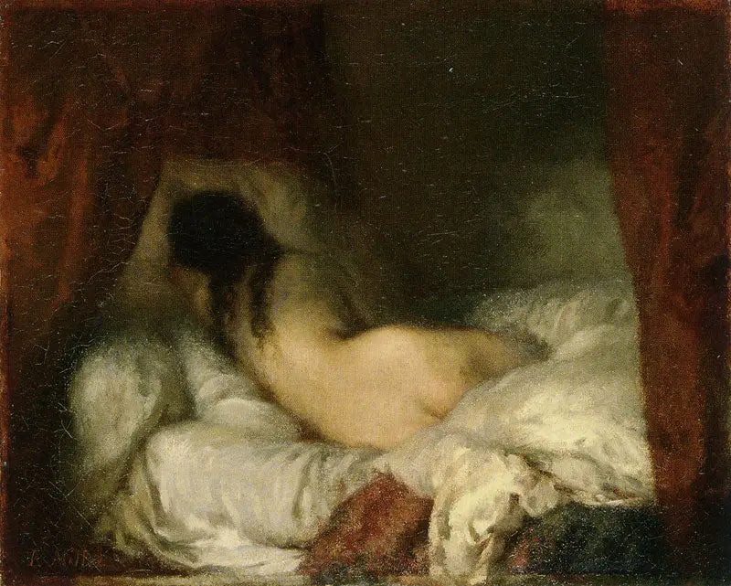 Kvinde i nøgen liggende - Jean-François Millet