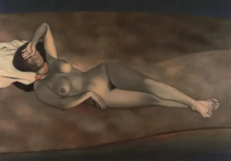 Kvinde liggende nøgen på sandet - Félix Vallotton