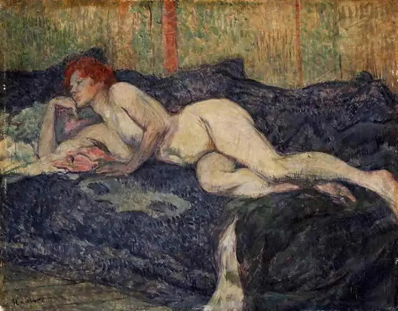 Nøgen kvinde liggende på en sofa - Henri de Toulouse-Lautrec