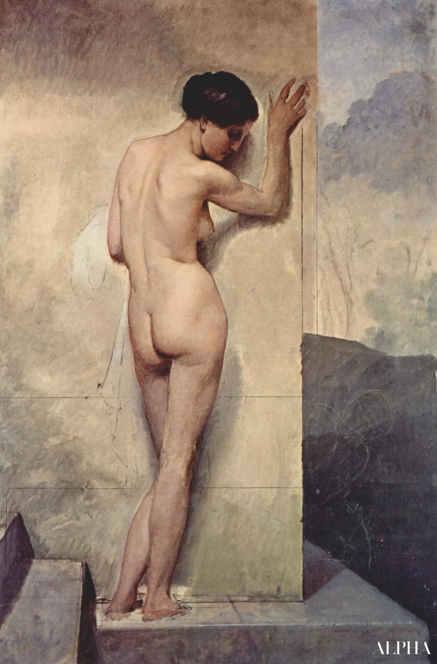 Kvinde-nøgen - Francesco Hayez - Reproduktioner af malerier og højkvalitets malerier