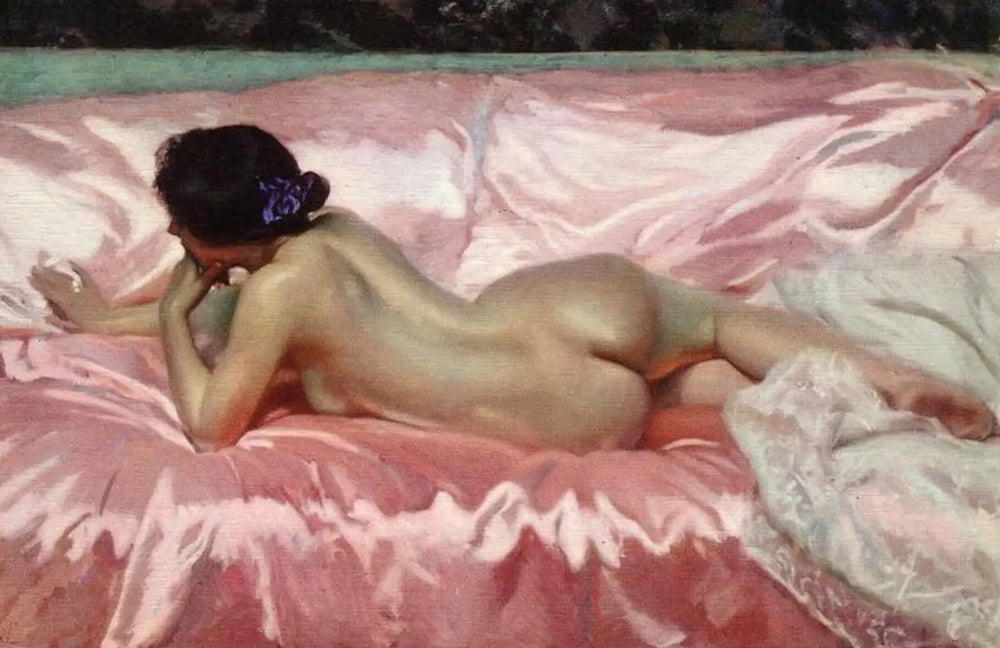 Reproduction du tableau « Femme nue - Joaquín Sorolla » par Alpha Reproduction en peinture à l’huile