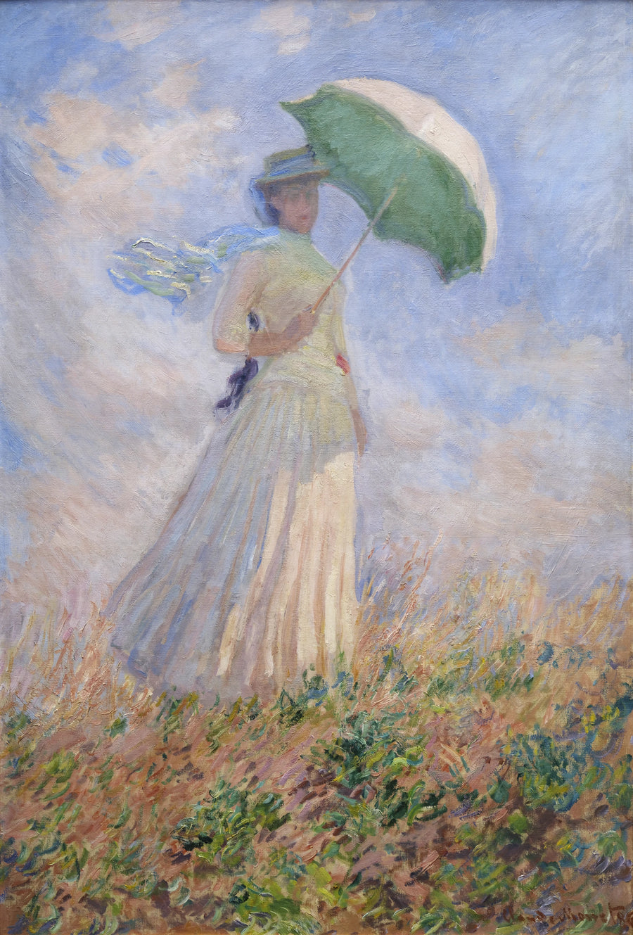 Kvinde med paraply vendt mod højre W1076 - Claude Monet