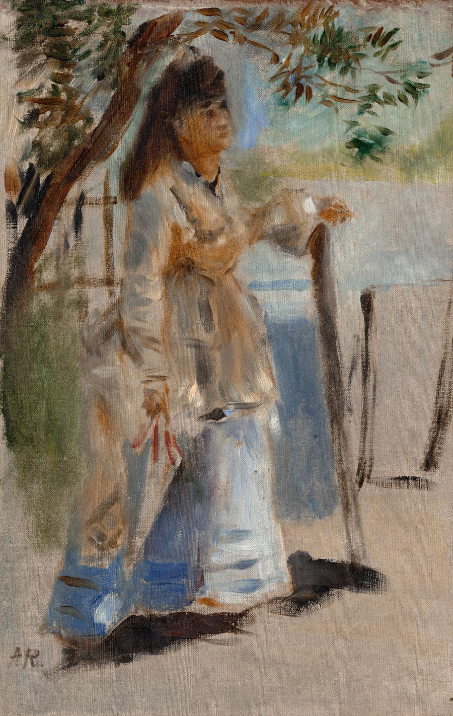 Femme près d'une clôture - Auguste Renoir