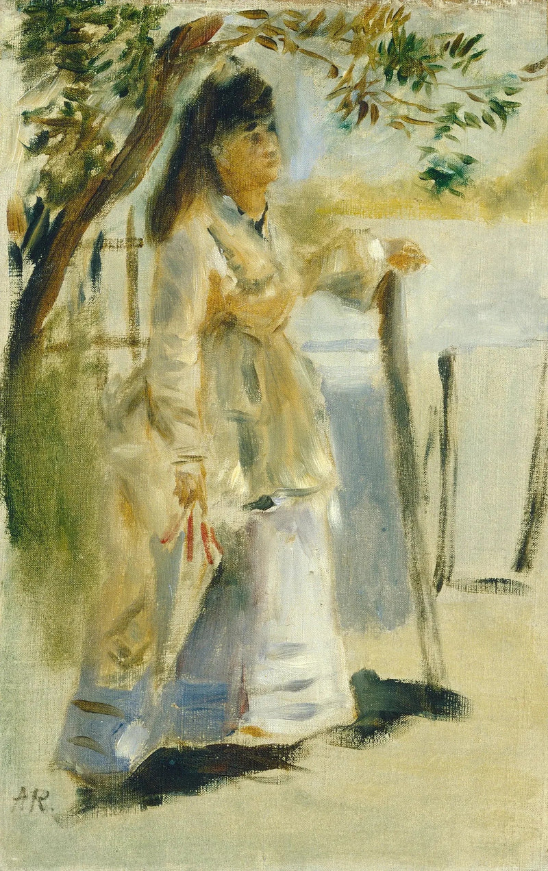 Kvinde ved et hegn - Pierre-Auguste Renoir