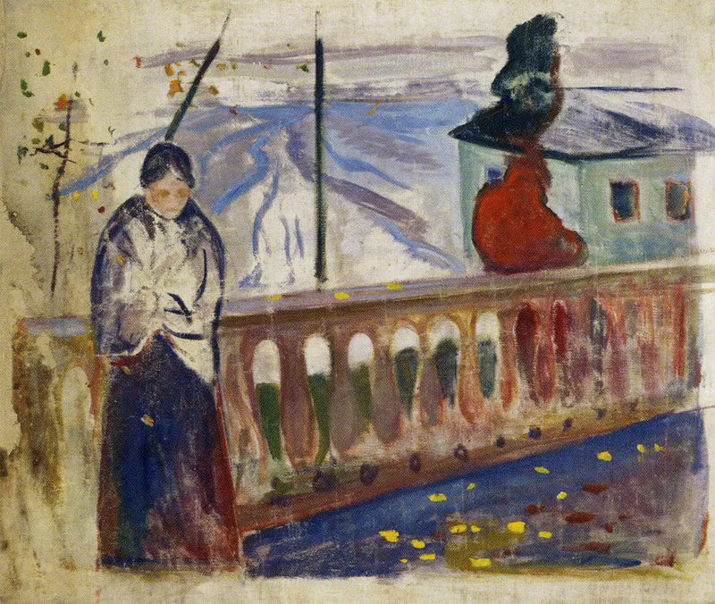 Kvinde ved balustraden - Edvard Munch