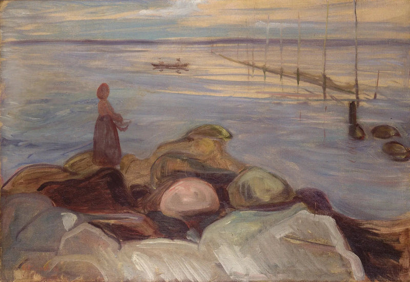 Kvinde nær havet i Åsgardstrand - Edvard Munch