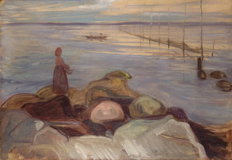 Kvinde nær havet i Åsgardstrand - Edvard Munch