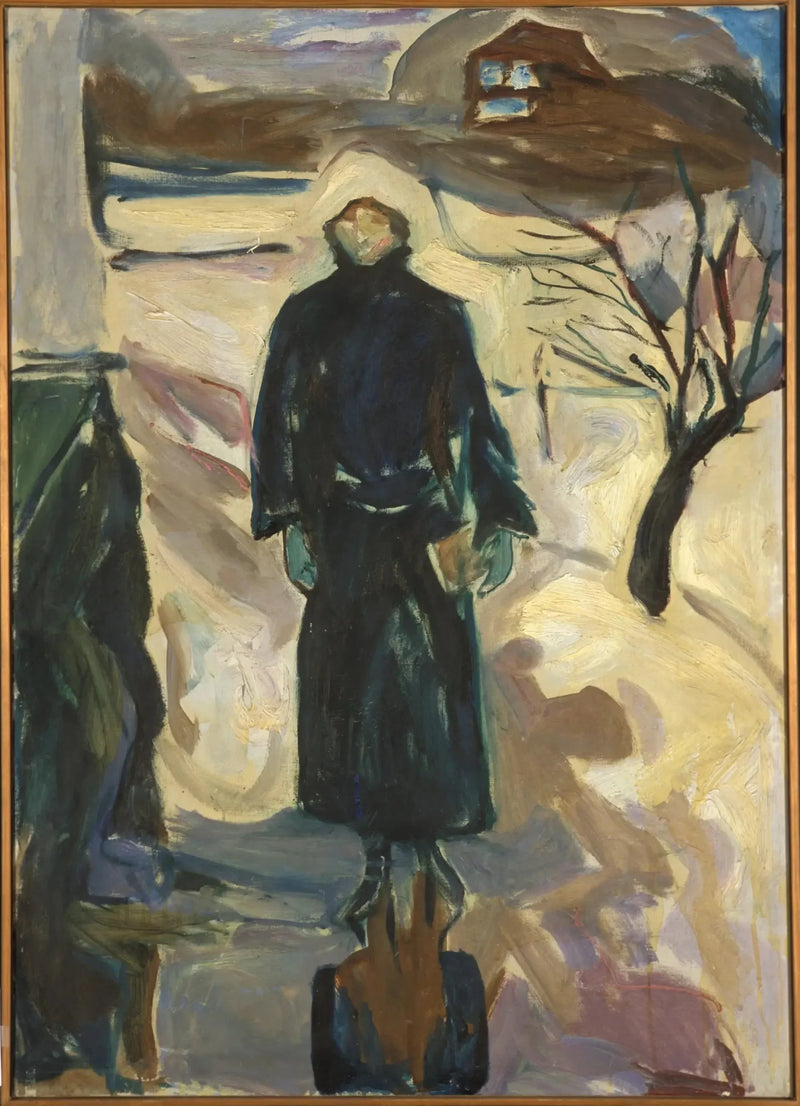 Kvinde nær husets hjørne - Edvard Munch