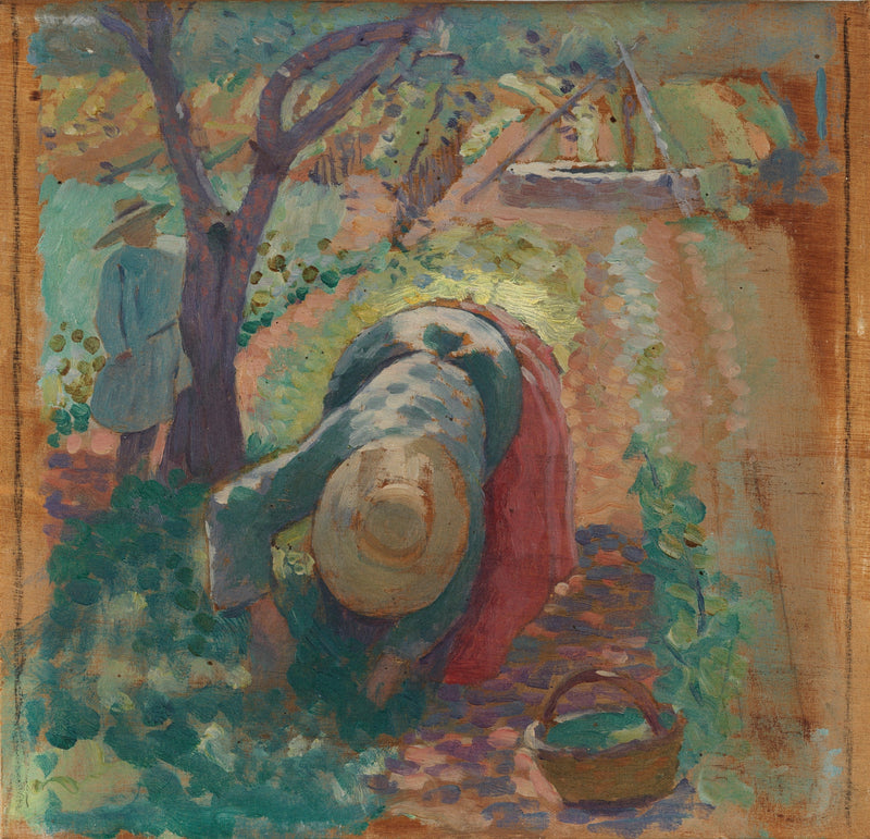 Kvinde, der høster grøntsager - Henri-Edmond Cross