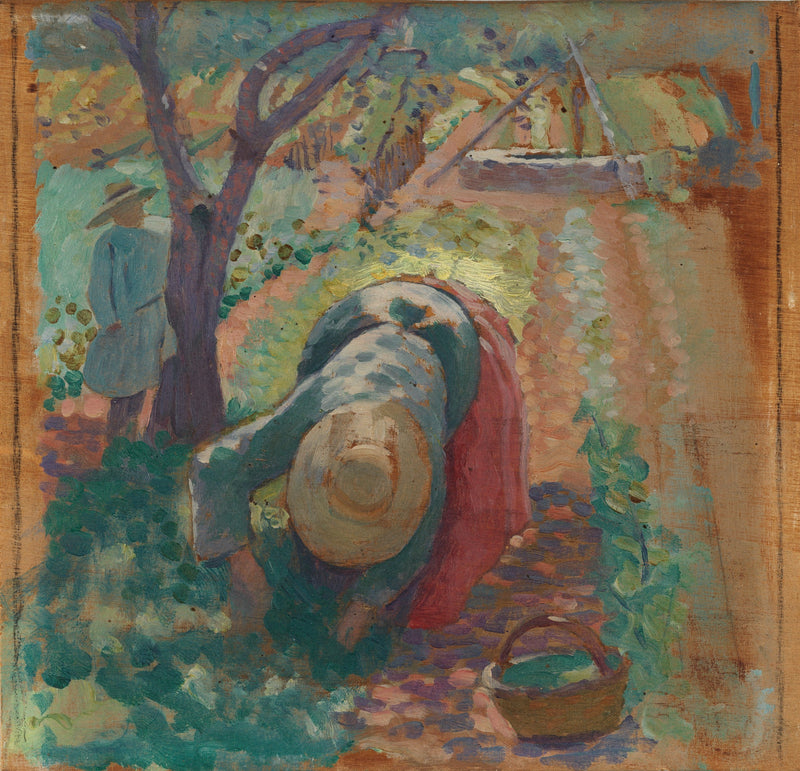 Kvinde, der høster grøntsager - Henri-Edmond Cross