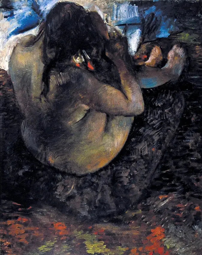 Kvinde der ordner sit hår - Edgar Degas