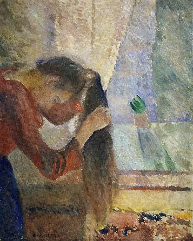Kvinde der ordner sit hår - Edvard Munch