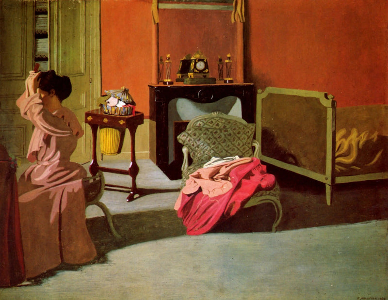 Kvinde, der børster sit hår - Félix Vallotton