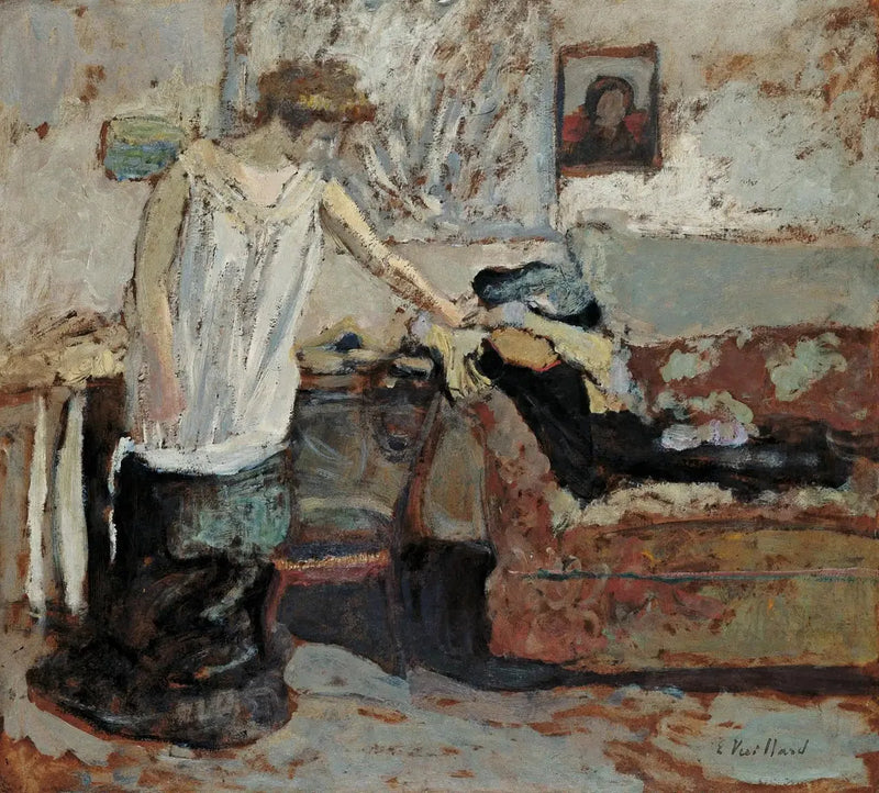 Kvinde, der tager tøj af - Édouard Vuillard