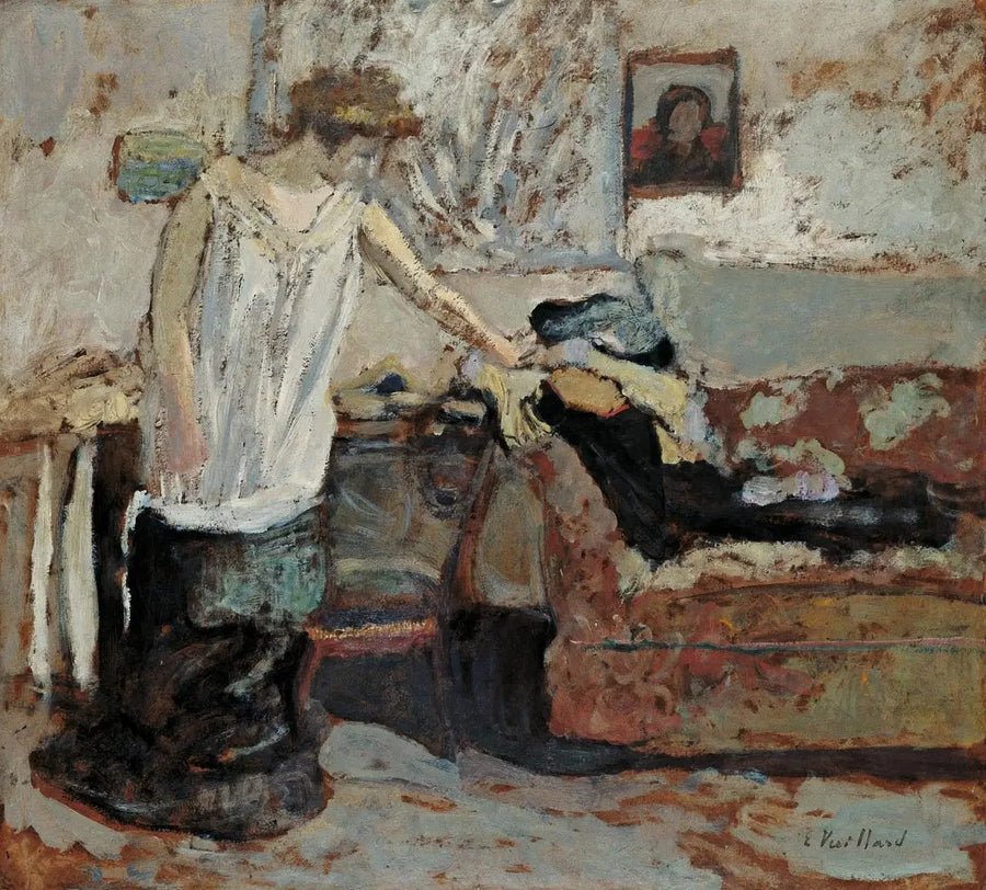 Kvinde, der tager tøj af - Édouard Vuillard