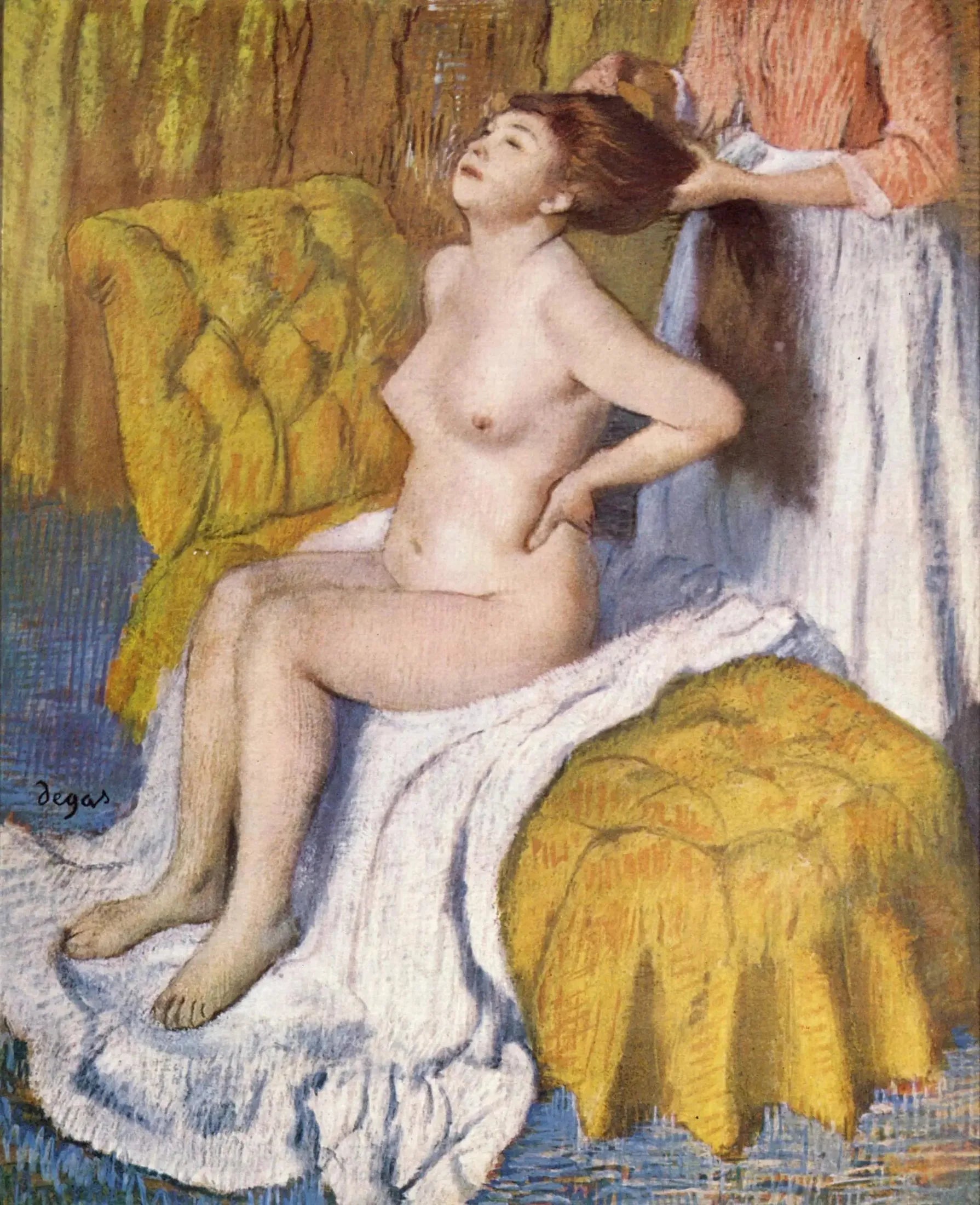 Femme se faisant peigner les cheveux - Edgar Degas image 1 tableau peint à l’huile sur toile