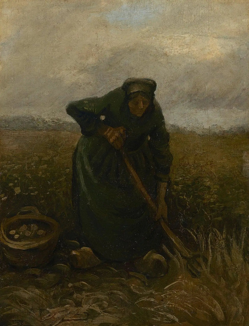 Kvinde, der løfter kartofler - Vincent van Gogh