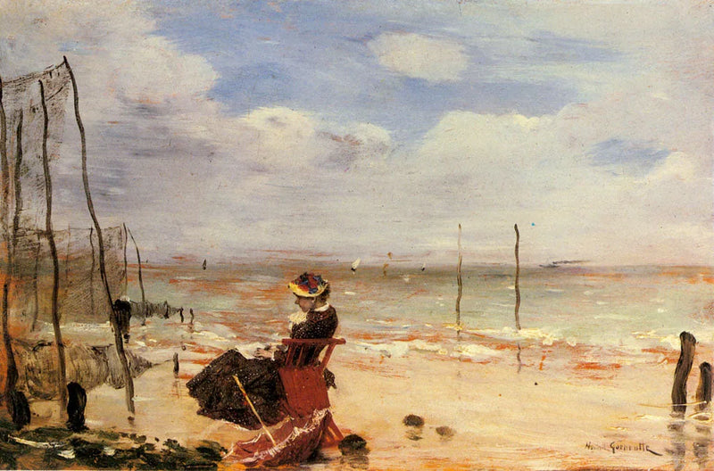 Kvinde på stranden - Norbert Gœneutte