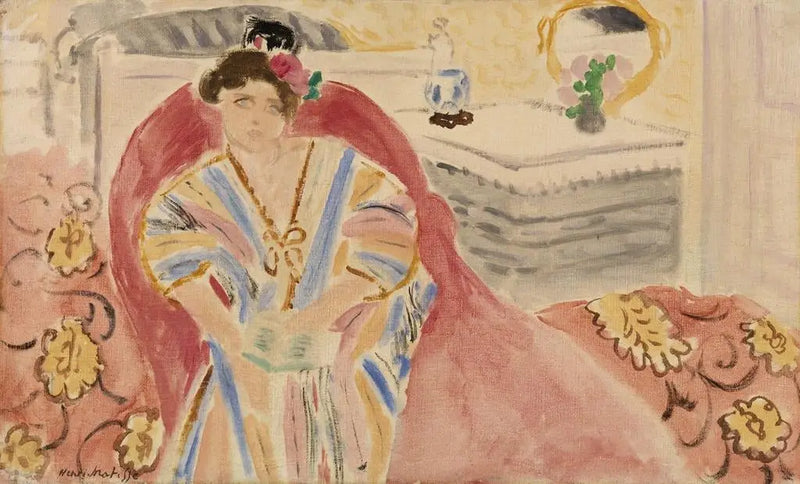 Kvinde på en rød sofa (Kvinde på en rød sofa) - Henri Matisse