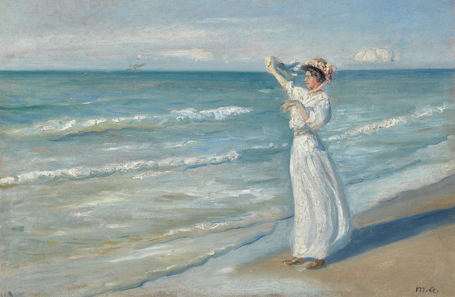 Kvinde på en strand. - Michael Peter Ancher