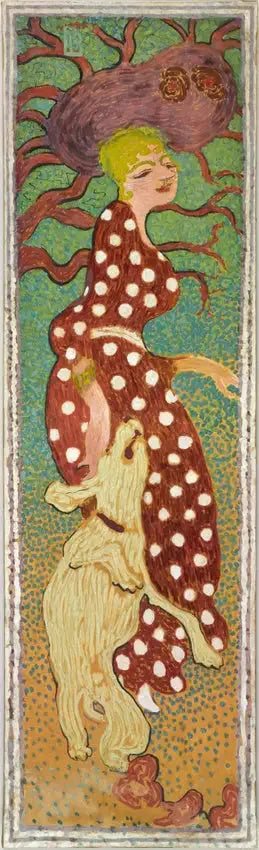 Kvinder i haven: kvinde i kjole med hvide prikker - Pierre Bonnard