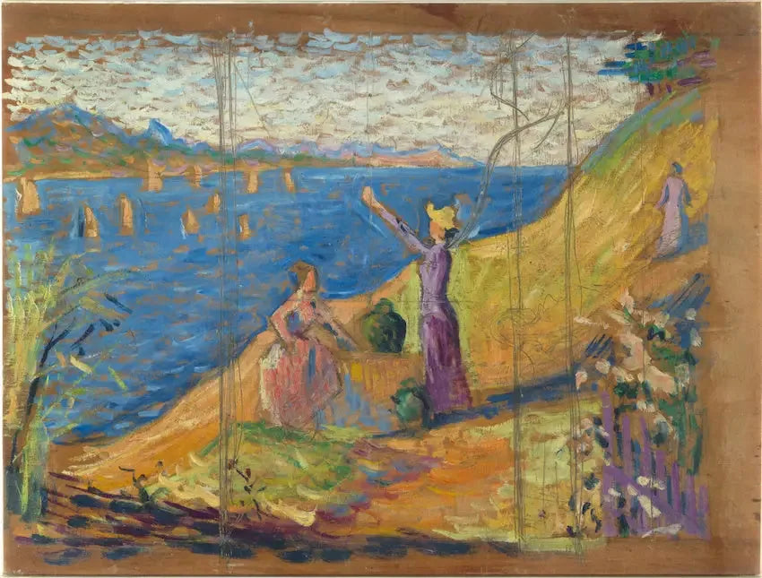 Kvinder ved brønden. Skitse I - Paul Signac