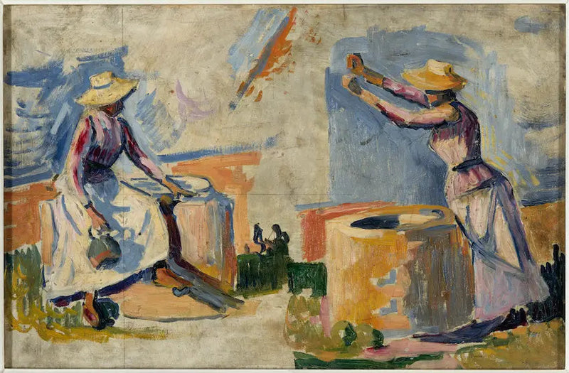 Kvinder ved brønden. Skitse II - Paul Signac