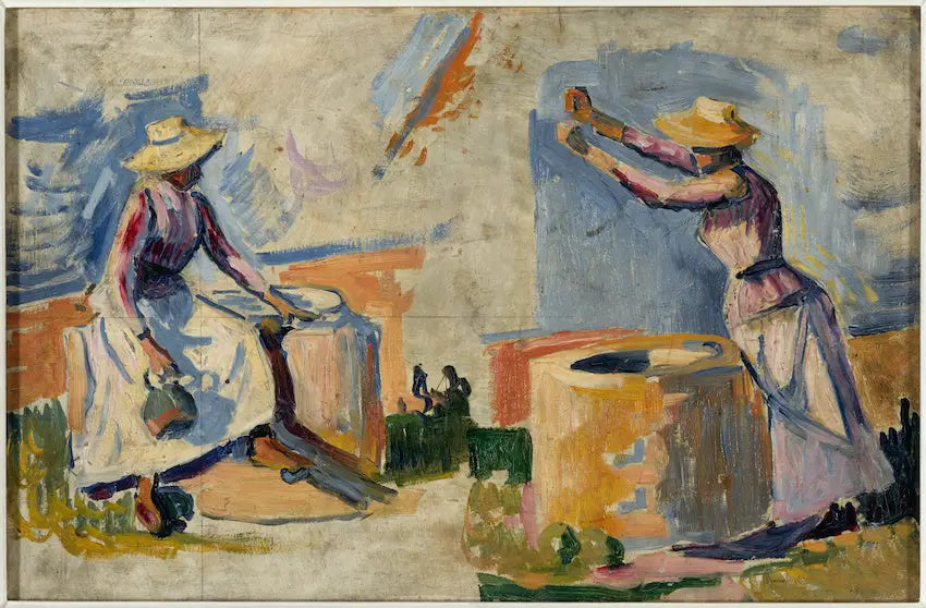 Kvinder ved brønden. Skitse II - Paul Signac