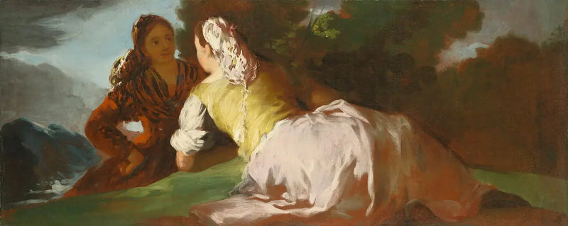 Samtalende kvinder - Francisco de Goya