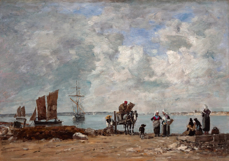 Fiskerkvinder ved havet - Eugène Boudin
