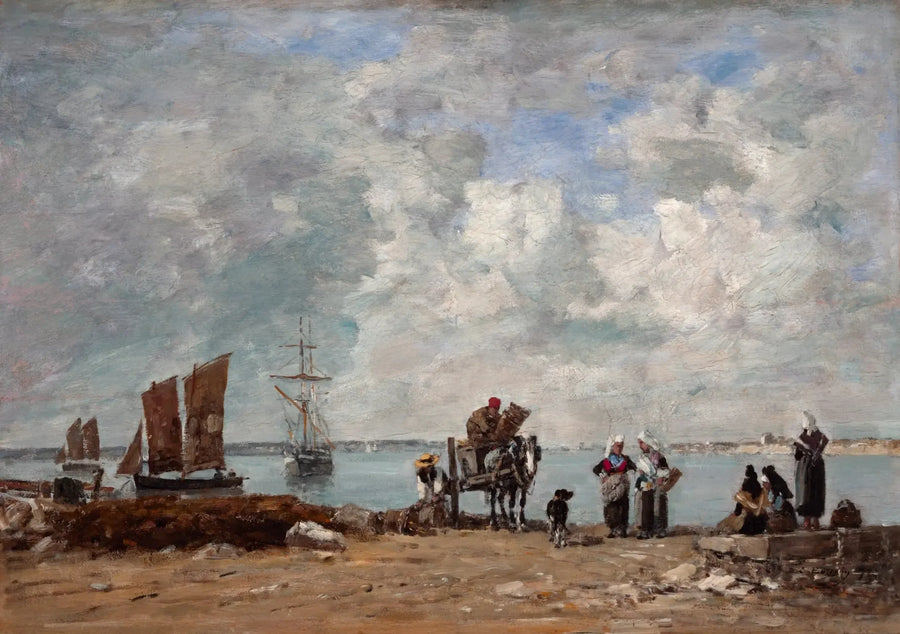 Fiskerkvinder ved havet - Eugène Boudin