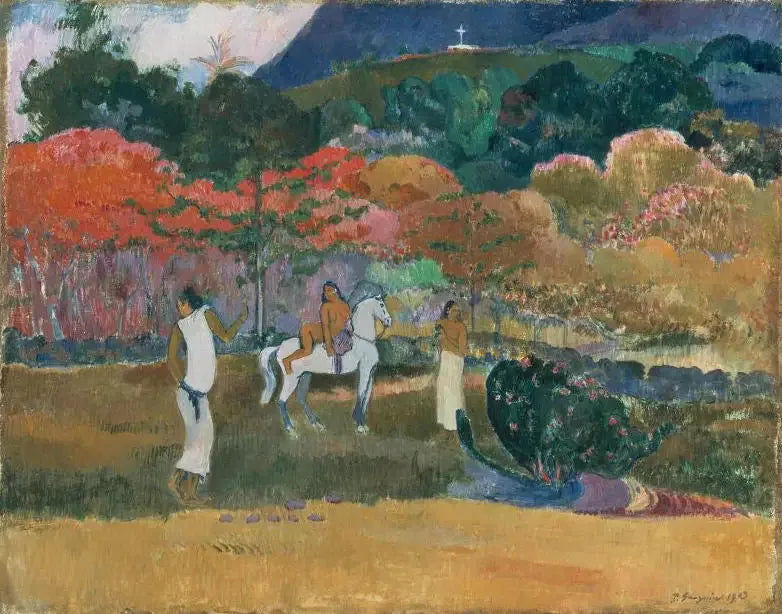 Kvinder og hvid hest - Paul Gauguin