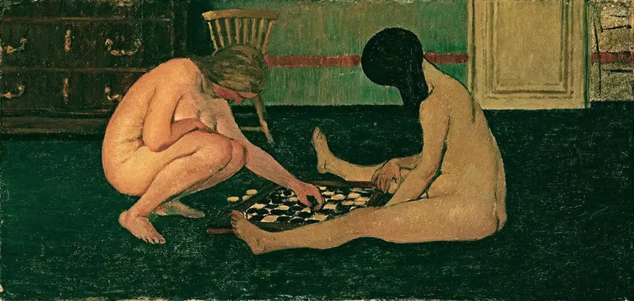 Kvinder i nøgenhed, der spiller dam, - Félix Vallotton