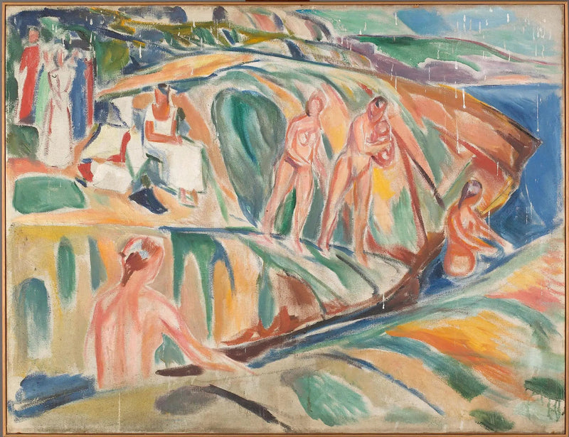 Kvinder, der solbader på klipperne - Edvard Munch