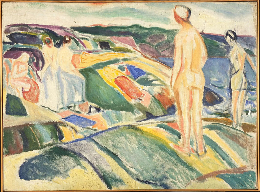 Kvinder, der bader på klipperne - Edvard Munch