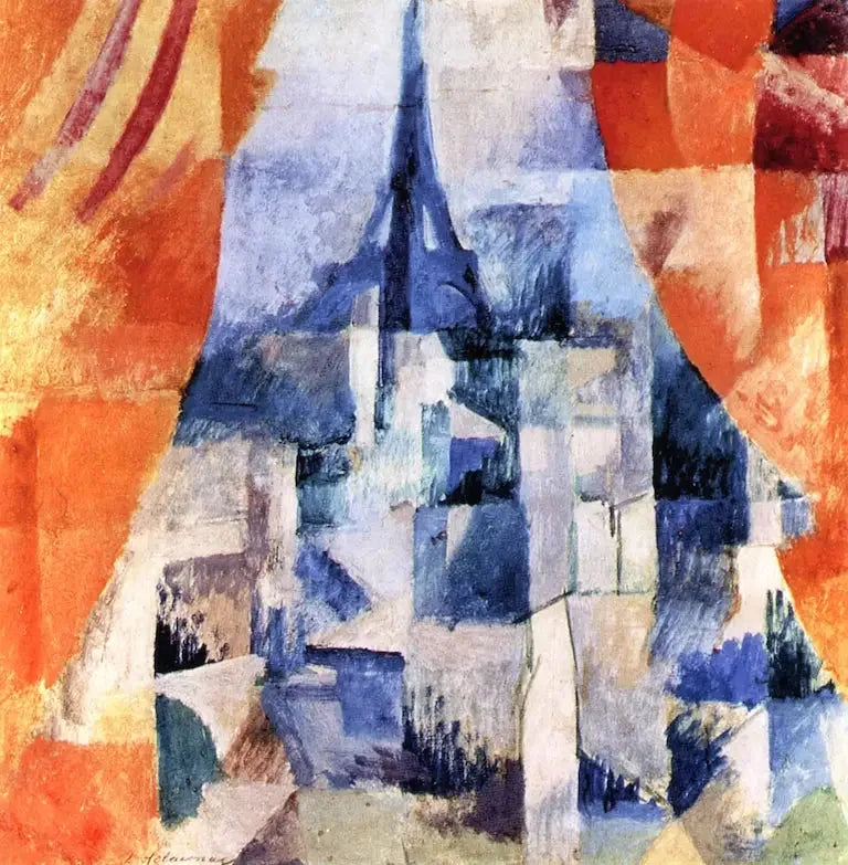 Vindue med orange gardiner - Robert Delaunay