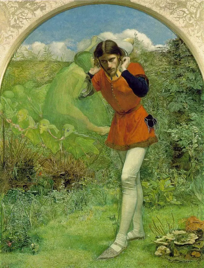 Ferdinand tiltrukket af Ariel - John Everett Millais