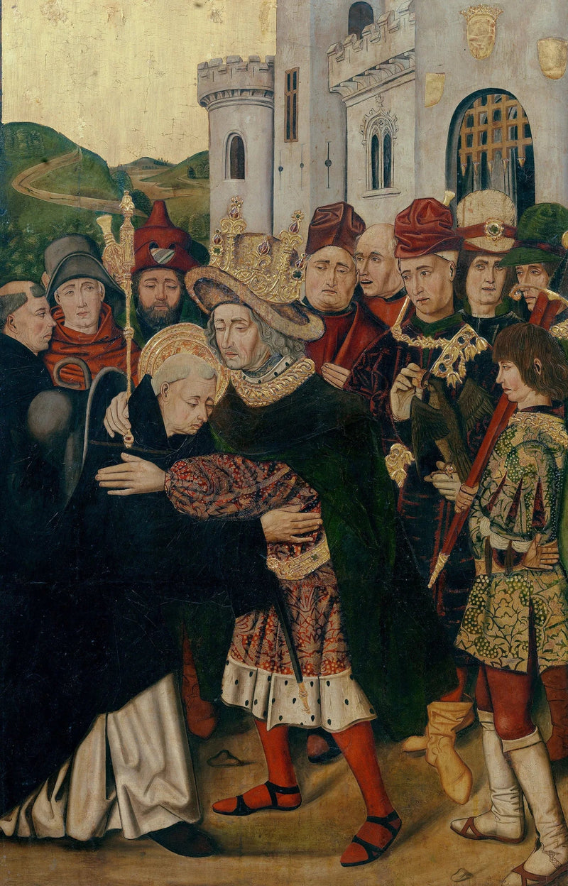 Ferdinand I af Kastilien modtager Sankt Dominikus af Silos - Bartolomé Bermejo